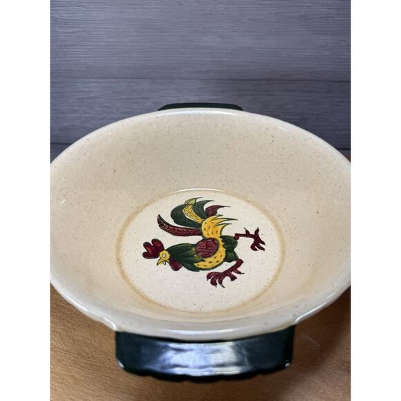 METLOX Poppytrail Provincial Rooster 2 Handle 8” Serving Bowl - Picture 3 of 6